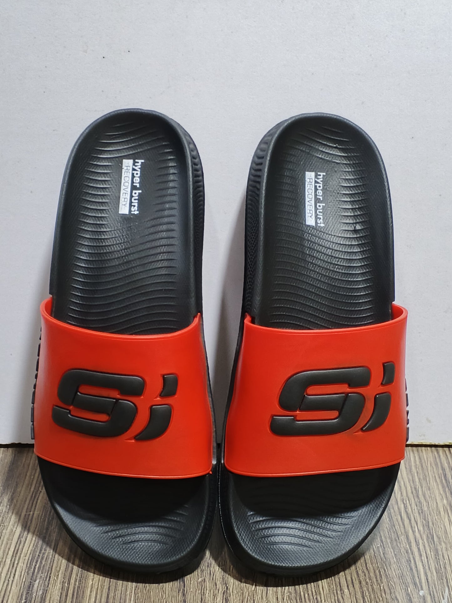 HyperStep Recovery Slides β Blue & Red Comfort Sandals Skechers