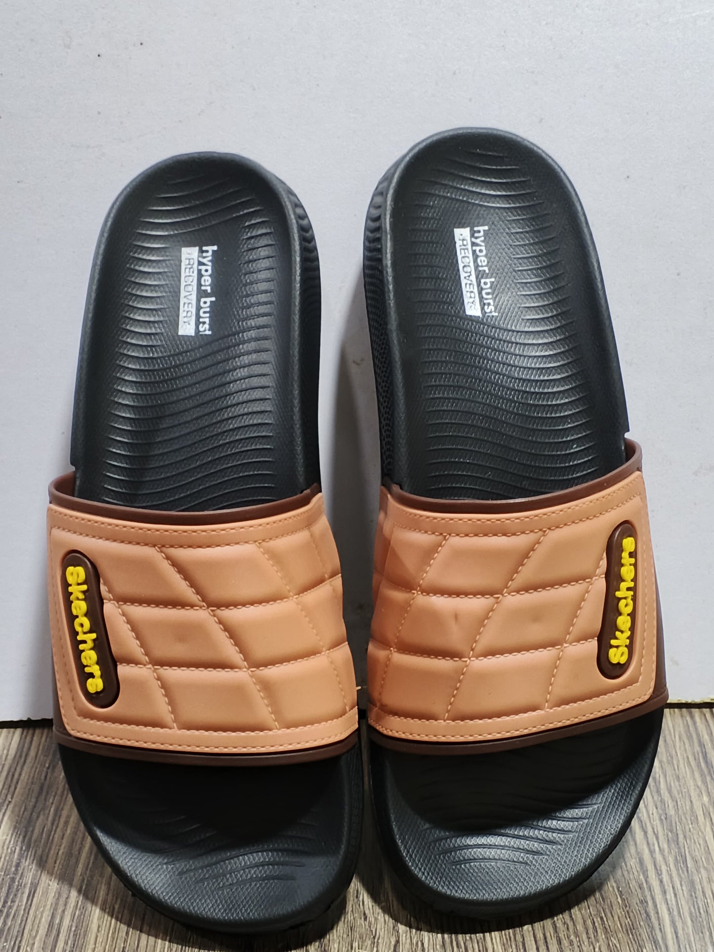 HyperStep Recovery Slides – Blue & Black Comfort Sandals Skechers