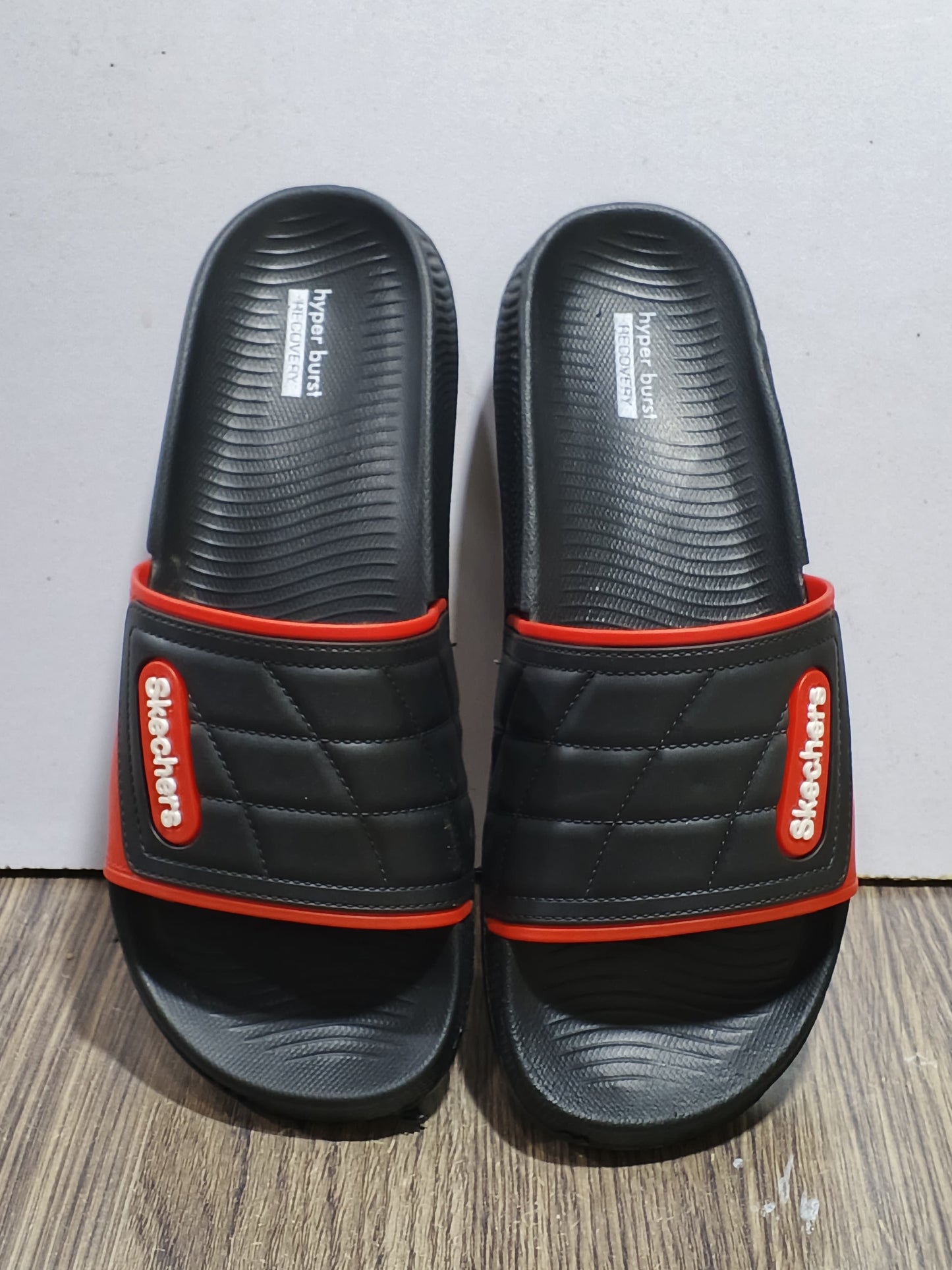 HyperStep Recovery Slides – Blue & Black Comfort Sandals Skechers