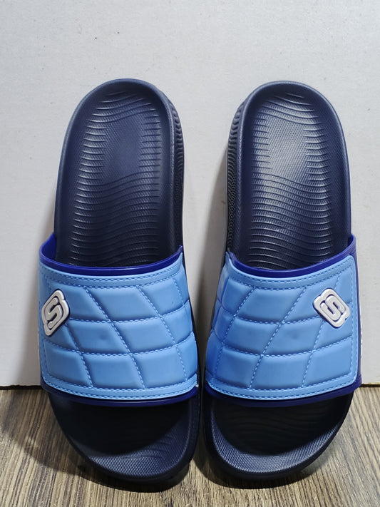 HyperStep Recovery Slides – Blue & Black Comfort Sandals Skechers