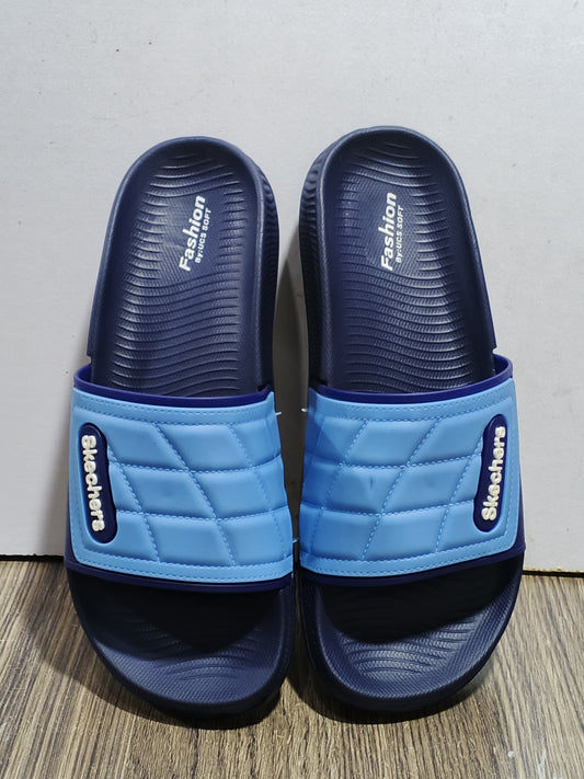 HyperStep Recovery Slides – Blue & Black Comfort Sandals Skechers