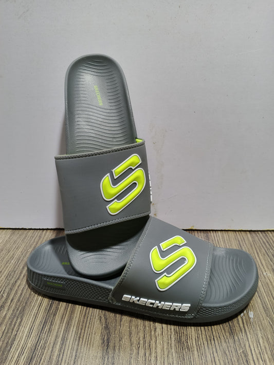 HyperStep Recovery Slides – Blue & Grey Comfort Sandals Skechers